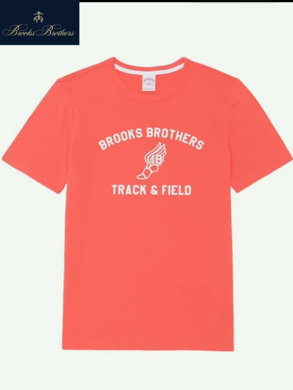 NWT Brooks Brothers Men's XL Track & Field Logo Short Sleeve Tee